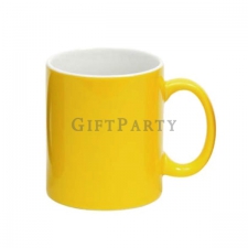 Two-color glazed straight cup (yellow)