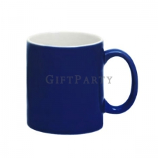 Two-color glazed straight cup (dark blue)