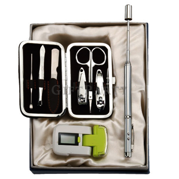 [SE4081285AE18]6件修容組+計步器+雷射指揮筆禮盒組Six repairing group + pedometer + laser command pen gift box set客製化