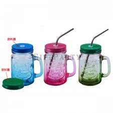 Double gradient glass mason bottle