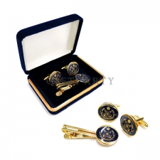 Custom gift cufflinks + tie clip set