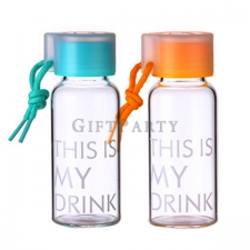 Cute water drop smiley borosilicate glass bottle