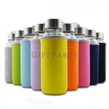 Glass water bottle + diving cloth bag 300ml