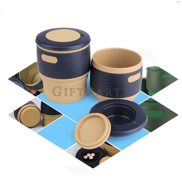 股東會贈品,股東會紀念品-硅膠折疊咖啡杯伸縮杯2