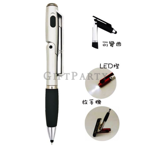 ,手機支架筆,廣告筆,原子筆,折疊手機座觸控燈筆
