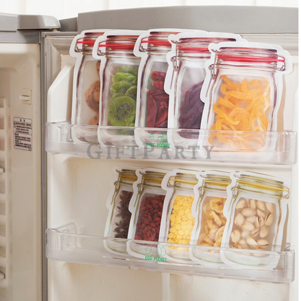 居家實用禮品 贈品 禮贈品 紀念品 禮品 贈品-食物密封罐造型密封袋(三入)梅森罐密封袋,食物密封袋