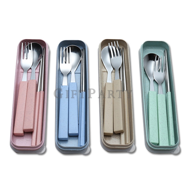 禮品,贈品,禮贈品,紀念品,學生贈品,環保禮品,小麥不鏽鋼三件式餐具組Wheat stainless steel three-piece tableware set