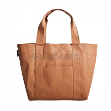 Washed kraft paper shopping bag