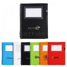 Plastic coil notebook can be inserted into business card