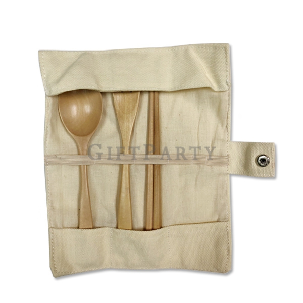 客製化禮品,企業贈品,家庭日禮品,家庭日贈品,木質餐具組,環保具組,木質三件餐具組帆布包,竹制餐具,木制餐具