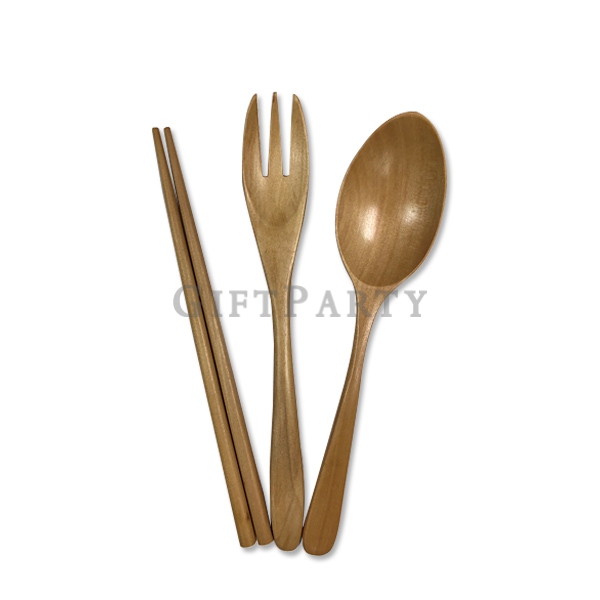 客製化禮品,企業贈品,家庭日禮品,家庭日贈品,木質餐具組,環保具組,木質三件餐具組帆布包,竹制餐具,木制餐具