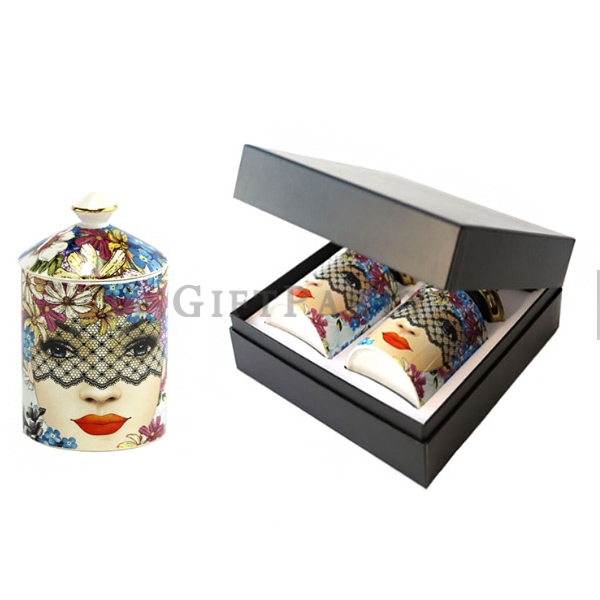 VOUGE禮品,時尚贈品,精品品牌贈品,百貨禮品,外銷禮品,高質量陶瓷蠟燭罐帶蓋蠟燭