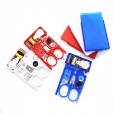 Mini plastic travel sewing kit