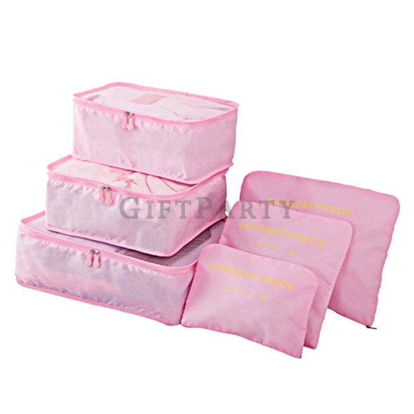 6 piece set Travel clothes storage bag-旅行收纳袋6件組,客製化禮品,時尚贈品,商務禮品,股東會贈品,股東會紀口,粉紅色收納包,禮品,贈品,