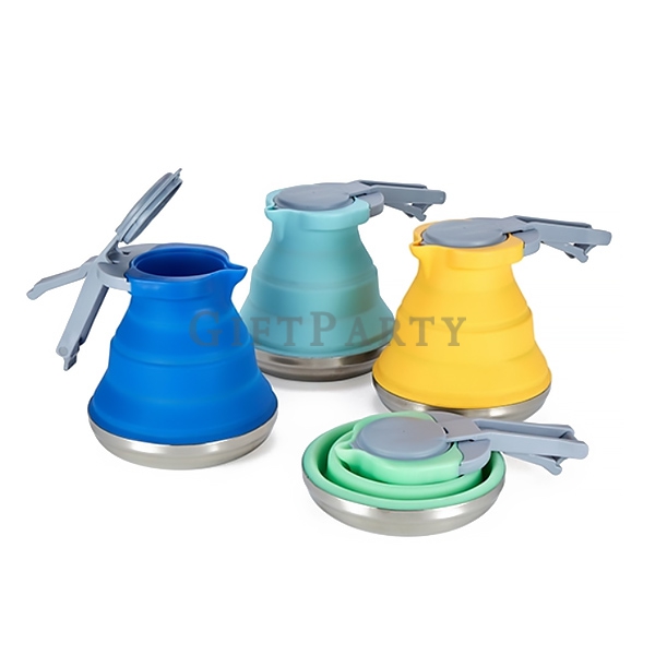 Collapsible Silicone Stainless steel bottom Water Kettle-食品级硅膠折叠水壺304不鏽鋼底,百貨公司贈品,信用卡贈品,紀煮會贈品,