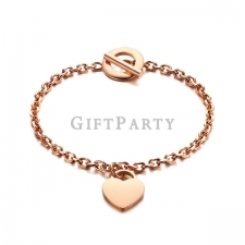 Heart shaped stainless steel bracelet