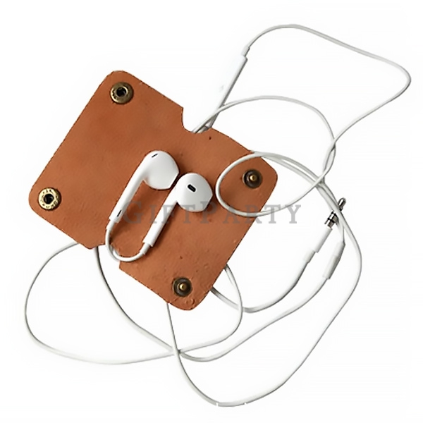 PU leather earphone winder,皮革繞線器,企業贈品,電信禮品,電信贈品,禮品,贈品,紀念品,禮贈品,