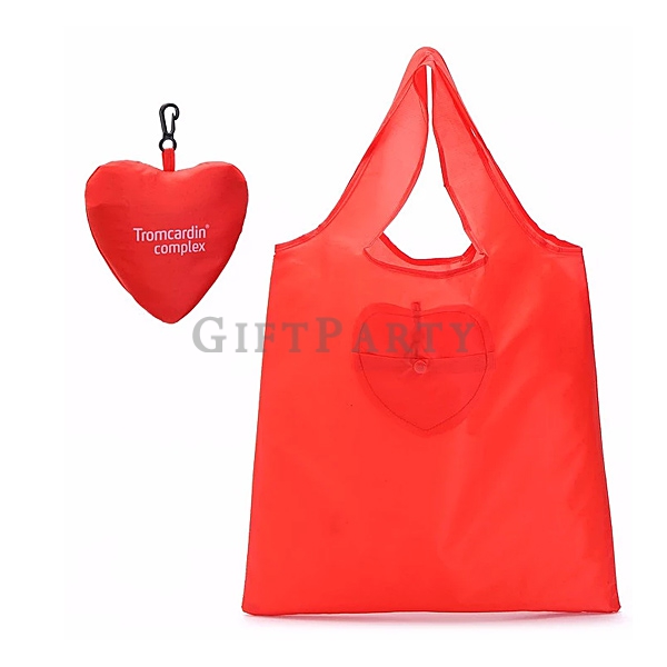 Heart-shaped folding shopping bag,心型折疊購物袋,愛心造型環保袋,心型贈品,心型禮品,企業禮品,