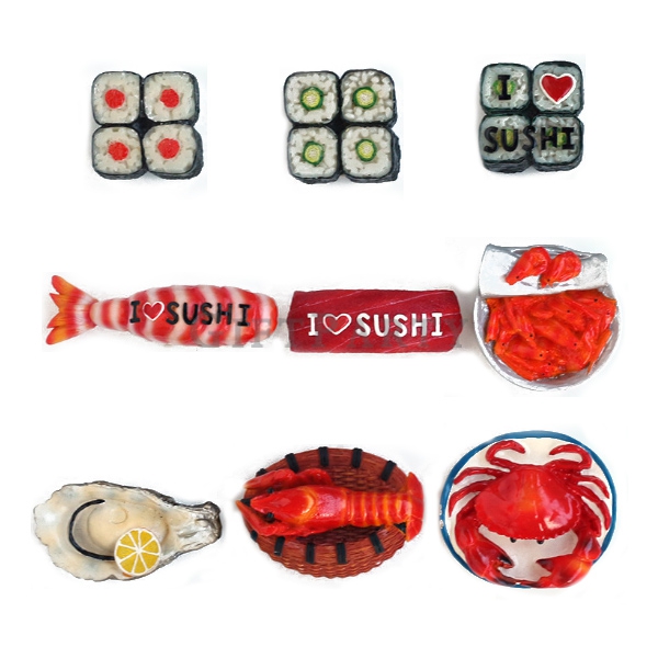 壽司造型,文創禮品,日式壽司紀念品,客製食物壽司冰箱貼磁鐵組