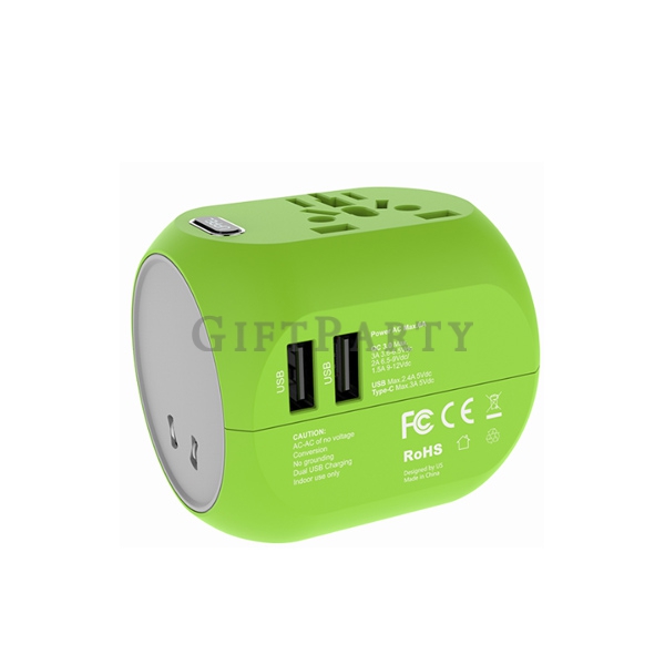 2 usb travel charger,展會禮品,實用禮品,出國禮品,企業贈品,2.4A-2孔USB萬用插頭,Advertising gifts, promotional gifts, custom