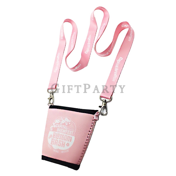 Bottle holder with lanyard strap ,飲料提袋,禮品,贈品,廣告贈品,潛水布飲料掛帶頸繩
