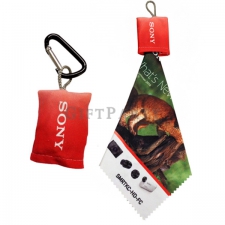 Custom glasses cloth with carabiner