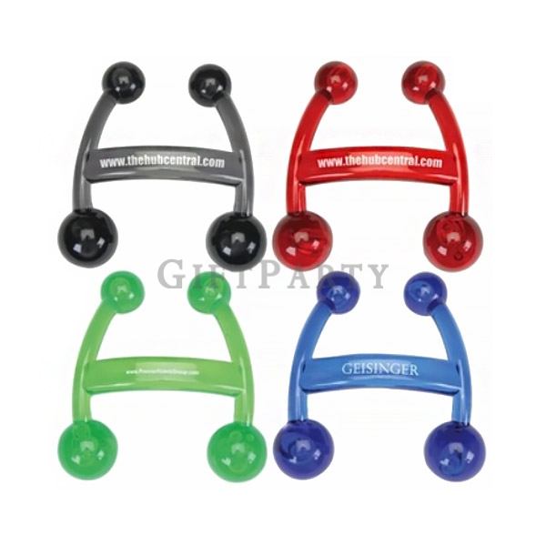 H shaped 4 points handheld self  massager,母親節贈品,塑料H型四點指壓按摩器