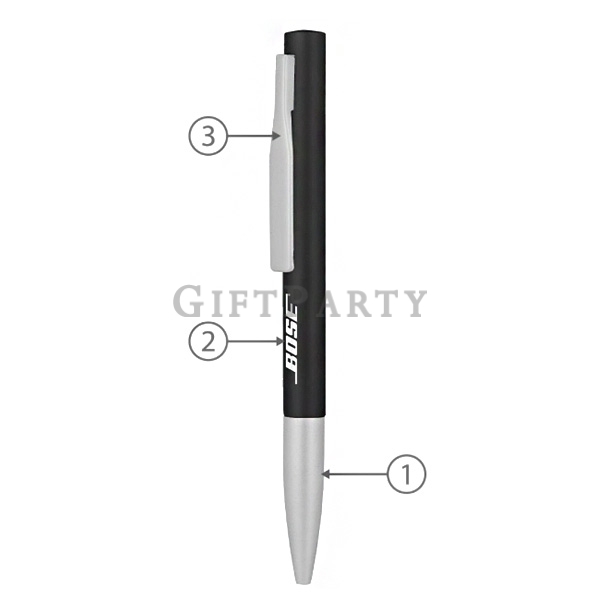 Black metal ball pen chrome mirror LOGO,黑色金屬原子筆鍍鉻鏡面LOGO,Advertising gifts,Custom logo gift Corporate