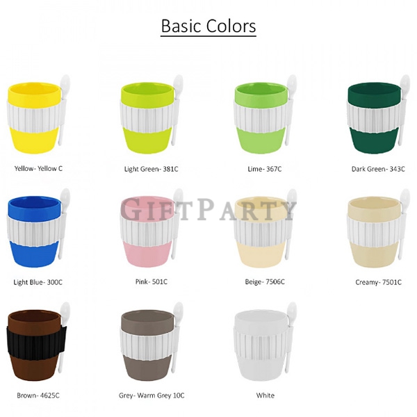 Ceramic cup and silicone insulation sleeve,矽膠隔熱馬克杯帶匙,Advertising gifts,Custom logo gift Corporate Gi