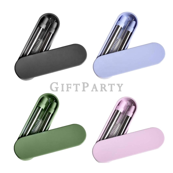 Ecofriendly Metal Collapsible Straw with Case ,304不鏽鋼可折吸管旋轉盒,SS304 Collapsible Straw with Case ,禮品,贈