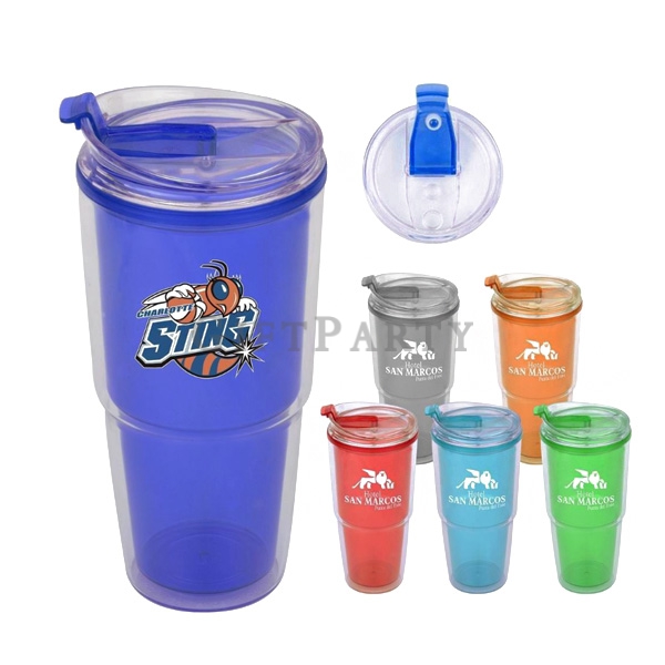 Double Wall Plastic Tumbler Cup With Lid 700ml -700ml雙層廣告杯飲料杯