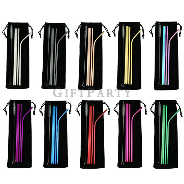 SS304 stainless steel straw set,304不鏽鋼吸管三件組絨布套,Advertising gifts, promotional gifts, custom LOGO gif
