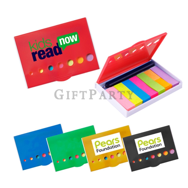 colorful sticker card notepaper holder,客製便條紙,客製memo,銀行贈品,廣告贈品,便條紙盒,展場贈品,七色便條盒MEMO盒, Advertising gift