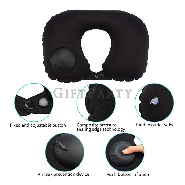 Fast inflatable U-shaped pillow,牛奶絲按壓U型枕, fast inflatable portable travel neck pillow,旅行禮品,客製U型枕