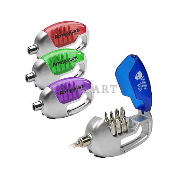 multifunction screwdriver ,八合一帶led燈迷你工具組登山扣,LED 8in1 tool set with carabiner,禮品,贈品,廣告贈品,