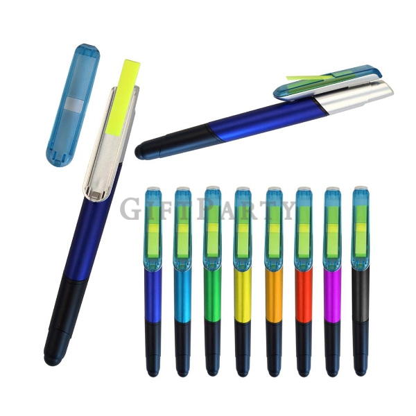 Notes top highlighter tip part  4in1 touch pen,選舉贈品,廣告贈品,研討會贈品,4合1memo觸控電容螢光原子筆