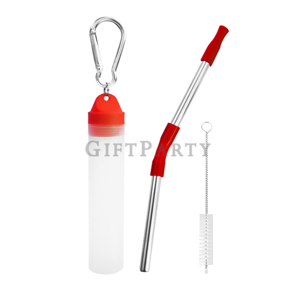 SS304 foldable stainless steel straw set travel kit ,禮品,環保吸管,贈品,企業贈品,廣告贈品,股東會贈品,選舉贈品,304不鏽鋼折疊吸管旅行套裝 
