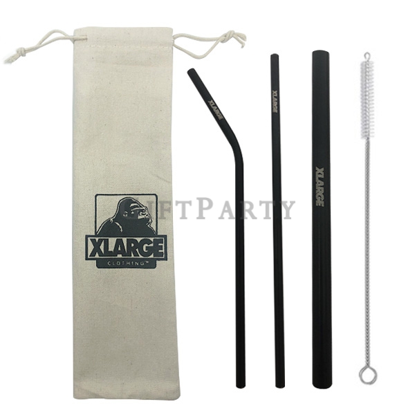 Stainless steel straw 4 piece set (black plated), 日本潮牌贈品, 日本贈品, vogue贈品,  custom LOGO不鏽鋼吸管4件組(鍍黑),Ad