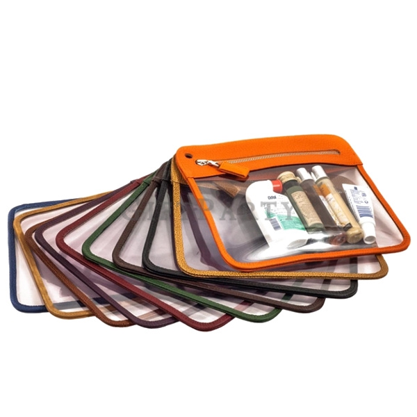 PU leather PVC cosmetic bag,百貨公司贈品,精品贈品,品牌贈品,高品級贈品,PU皮革透明PVC化妝包
