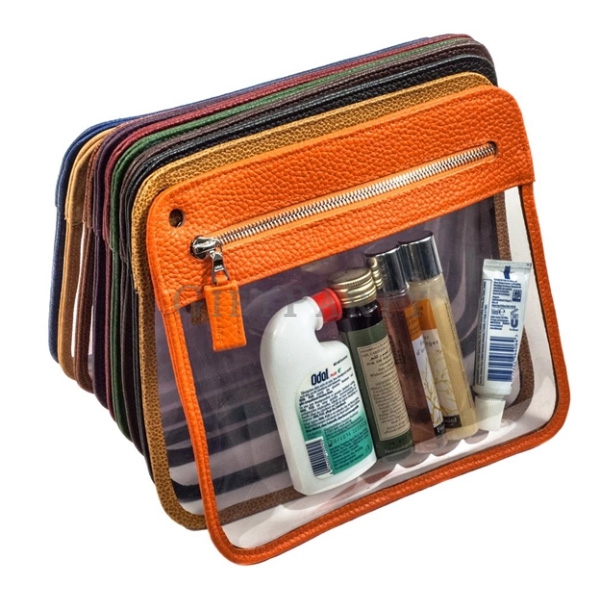 PU leather PVC cosmetic bag,百貨公司贈品,精品贈品,品牌贈品,高品級贈品,PU皮革透明PVC化妝包