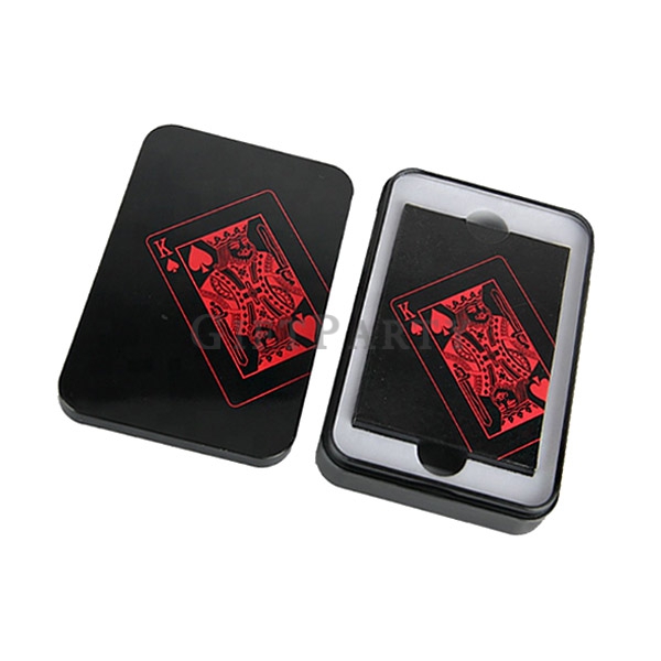 Black plastic waterproof playing card personality magic poker solitaire with tin box-黑色塑料撲克牌帶馬口鐵盒