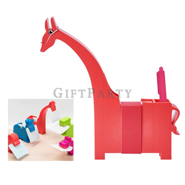 長頸鹿筆筒便簽座-紙夾, Giraffe Pen Holder-Paper Clip,