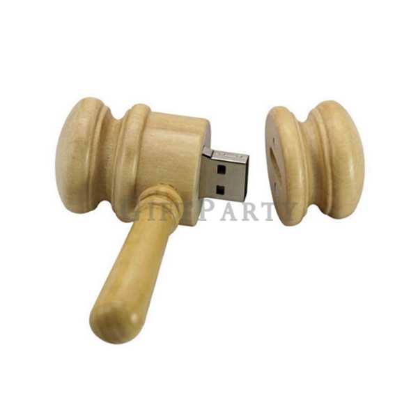 Wooden Hammer Shape USB Flash Drive 木質木錘造型隨身碟