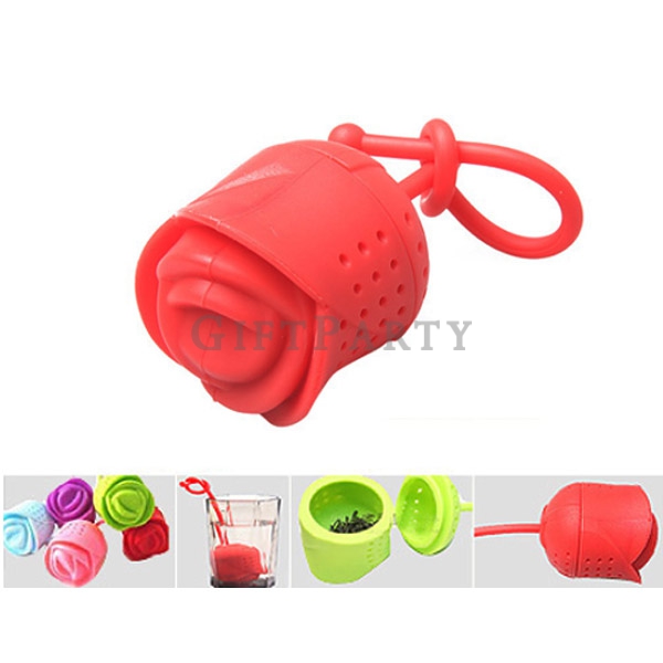 ZH0000447SW-017,Rose Shape Portable Tea Filter Strainer Silicone Tea Infuser,玫瑰泡茶器
