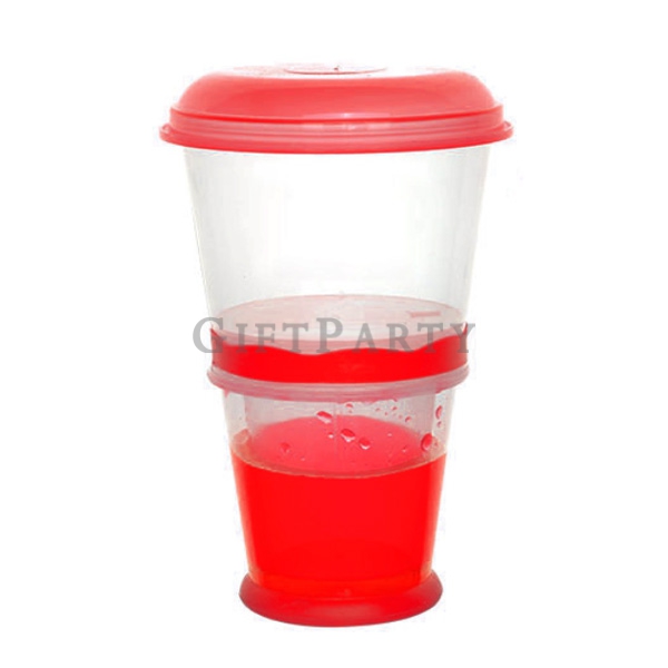 Breakfast Double Top Cereal Debris Container Plastic Cup,雙層殼物小吃杯塑料杯