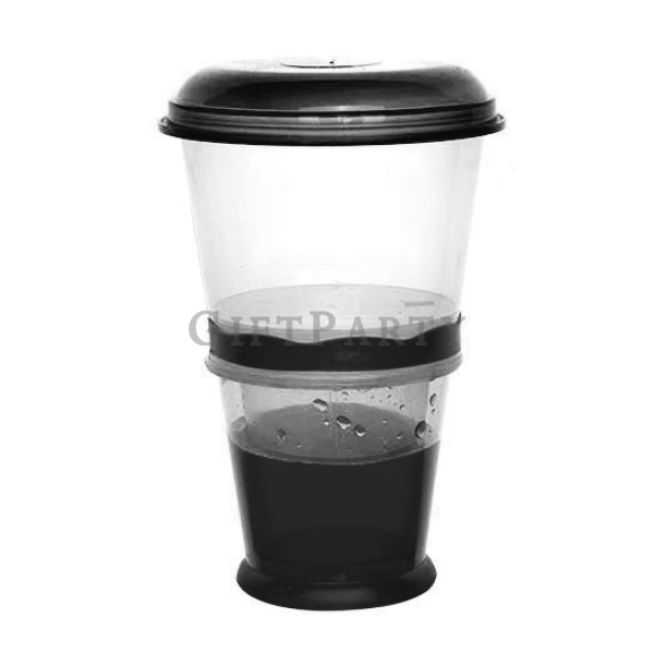 Breakfast Double Top Cereal Debris Container Plastic Cup,雙層殼物小吃杯塑料杯