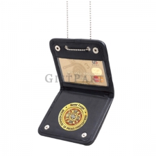 Leather badge and wallet