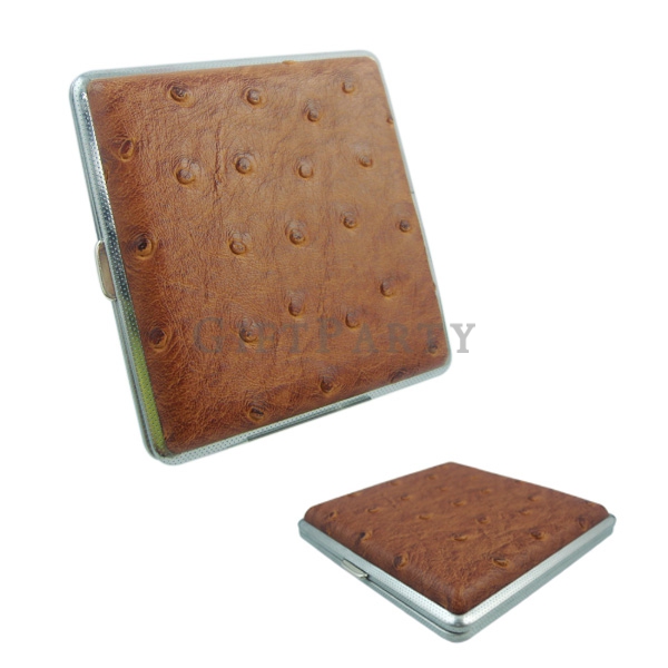 Leather metal cigarette box,皮革面不鏽鋼菸盒,菸盒,皮革菸盒,不鏽鋼菸盒,男仕贈品,