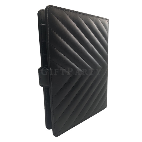 High end leather V shaped stitching notebook,時尚皮革V字縫線資料夾活頁筆記本,皮革活頁資料夾,