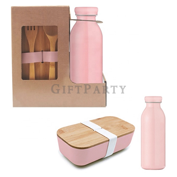 日本贈品,少女品牌贈品,記者會贈品,不鏽鋼保溫瓶餐盒餐具組套裝4